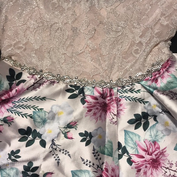 Rare Editions blush flowery dress, size 8 girls - Picture 2 of 7